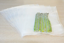 Load image into Gallery viewer, Vacuum sealer bags come in many sizes. Our food saver bags or channel bags suit out of chamber vacuum sealing machines. Measures 17 x 20cms
