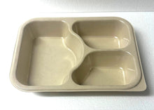 Load image into Gallery viewer, Sugarcane Bagasse 3 Compartment Food Container Which Is Biodegradable