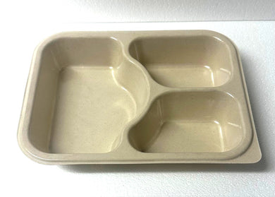 Sugarcane Bagasse 3 Compartment Food Container Which Is Biodegradable