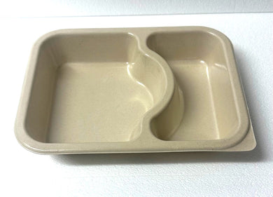 Sugarcane 2 Compartment Bagasse Food Container Which Is Biodegradable