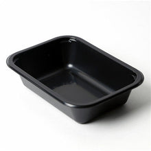 Load image into Gallery viewer, Black CPET Food Tray 600ml 
